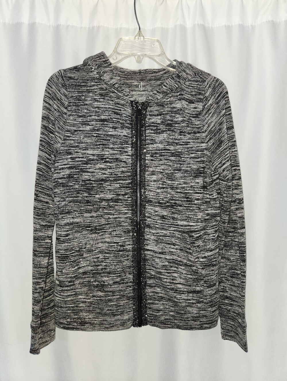 Juicy Couture Black & Gray Marled Zip Hoodie Sweater #chic #stylish #fashionable